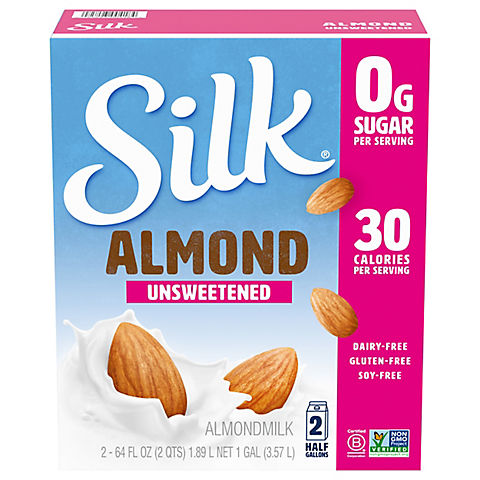 Silk Unsweetened Almond Milk, 2pk./64 oz.