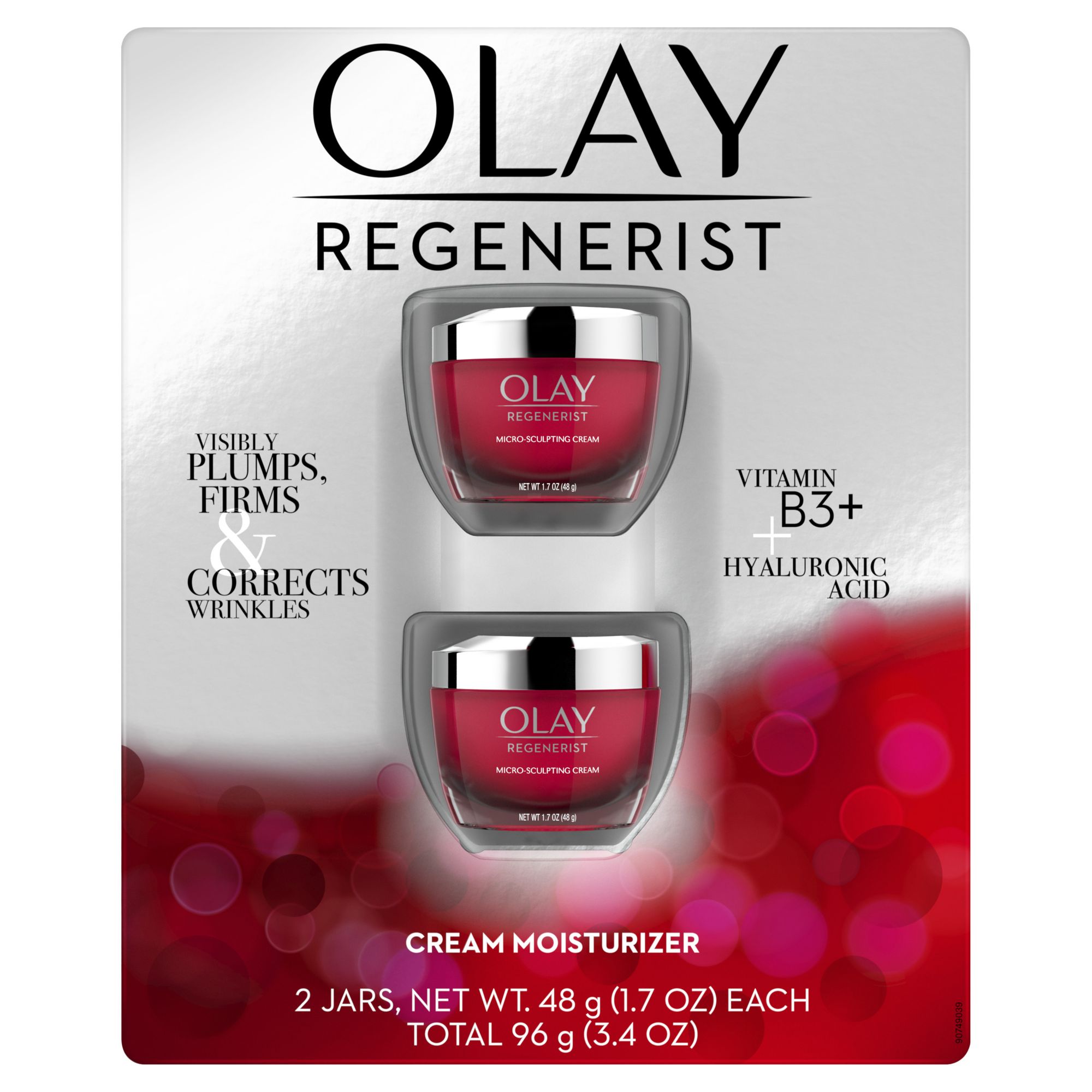 Olay Regenerist Micro-Sculpting Cream Face Moisturizer with Hyaluronic Acid  & Niacinamide, Fragrance-Free, 1.7 oz