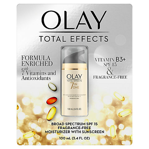 Olay Total Effects SPF 15 Fragrance-Free Face Moisturizer, 3.4 fl oz