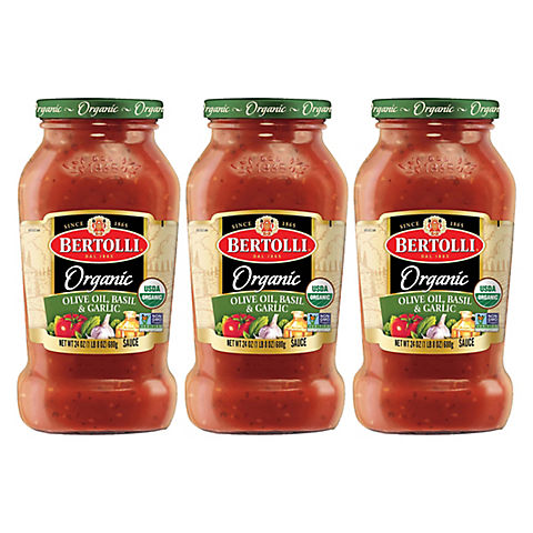 Bertolli Organic Olive Oil, Basil and Garlic Sauce, 3 pk./24 oz.