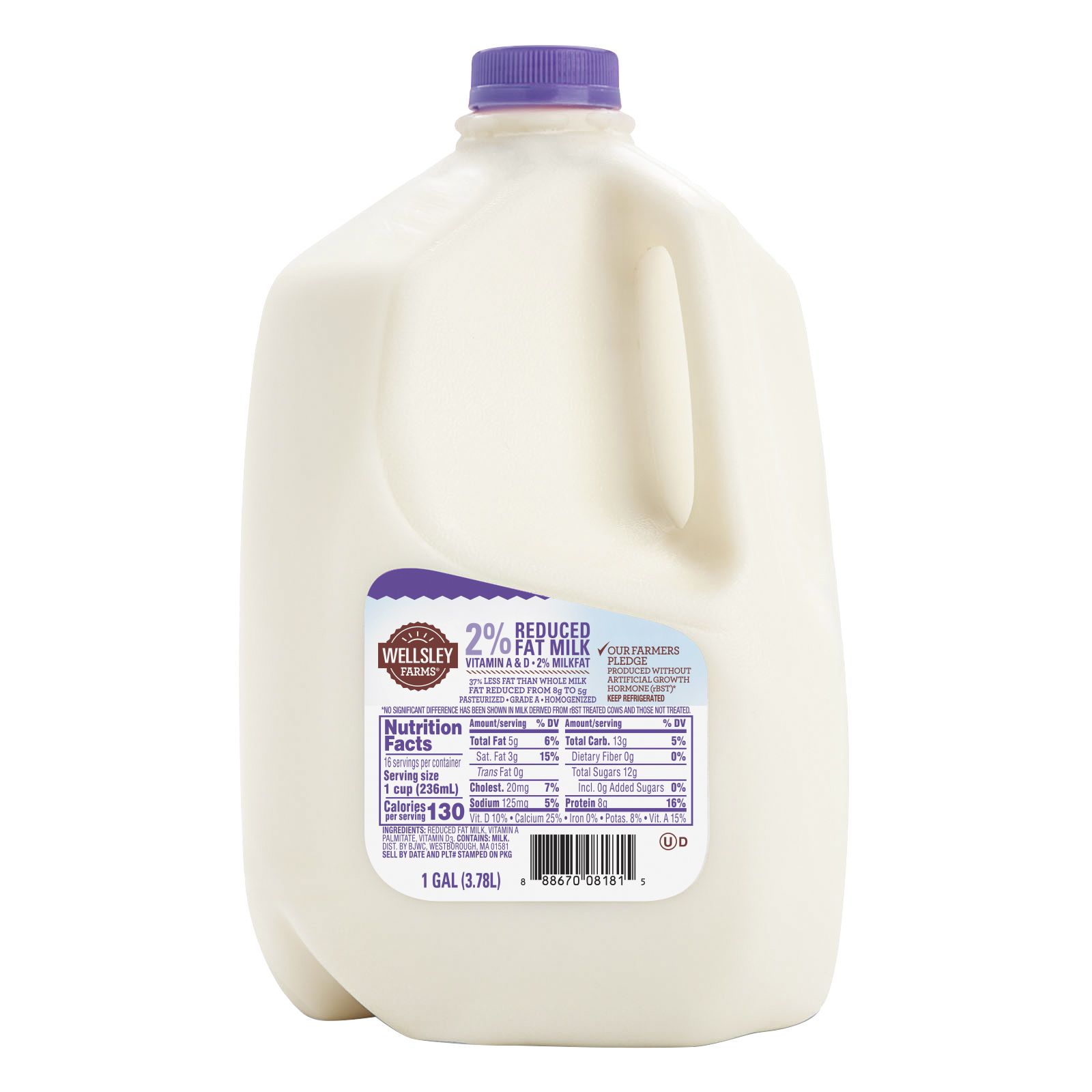 Reduced Fat Milk - Glass 1/2 Gal - Non-Subscription