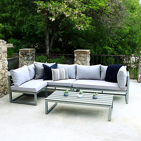 W. Trends 4-Pc. Contemporary Patio Chat Set - Gray