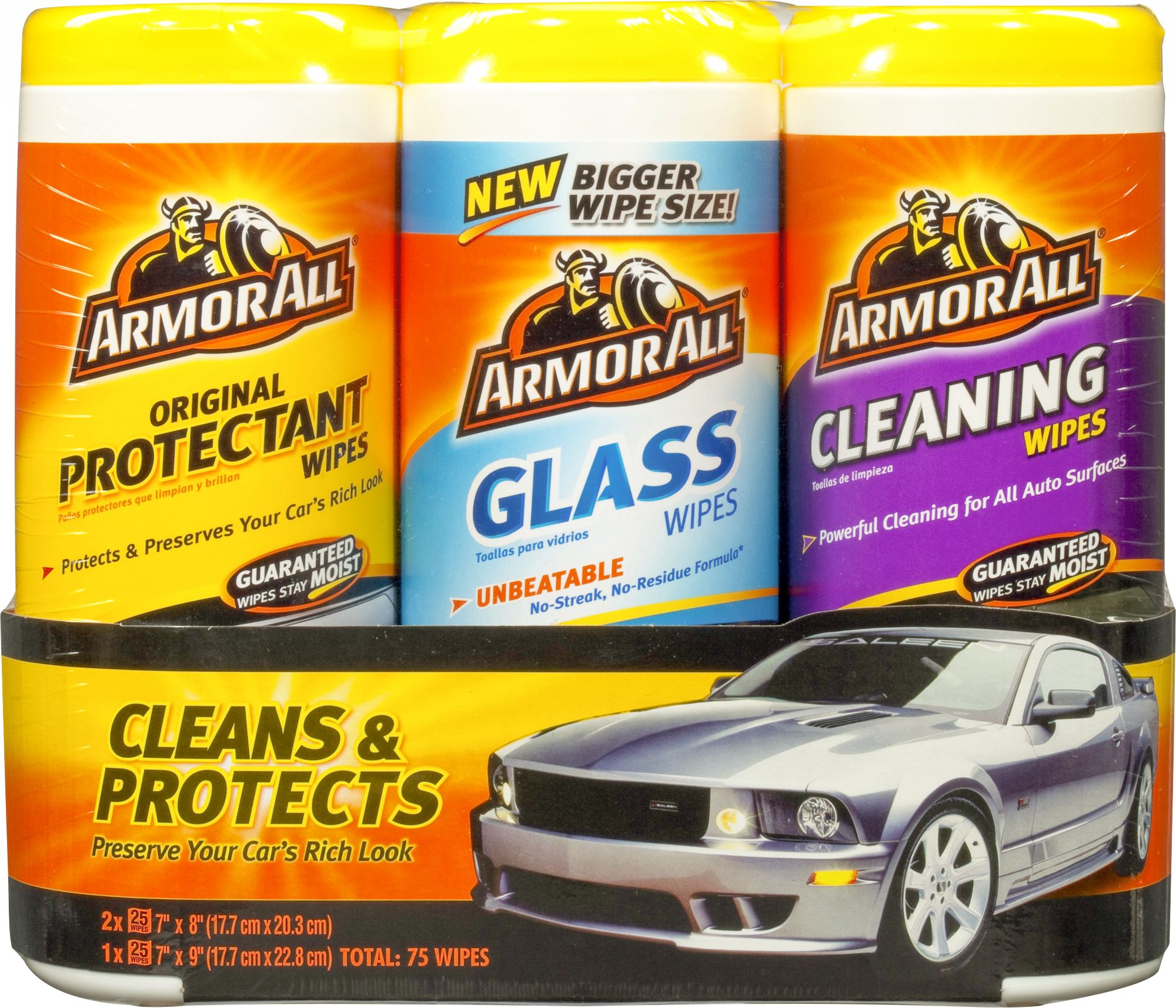 Armor All Auto Care Cleaning Kit, Triple Pack - 75 wipes total