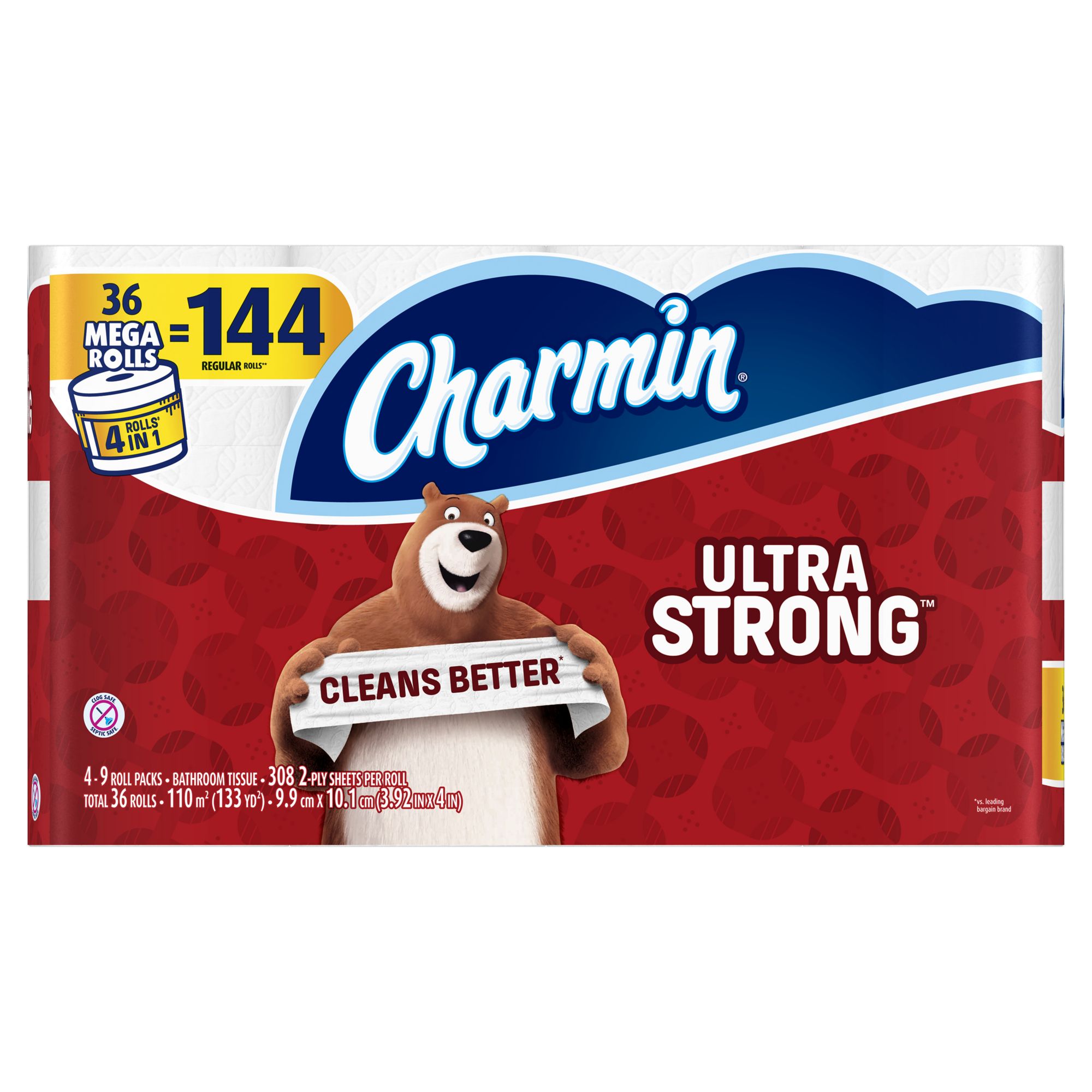 Charmin Ultra Strong Mega Rolls 308-Sheet 2-Ply Bath Tissue, 36 pk.