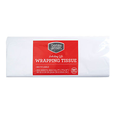 Berkley Jensen Holiday Gift Wrapping Tissue, 300 sheets - White