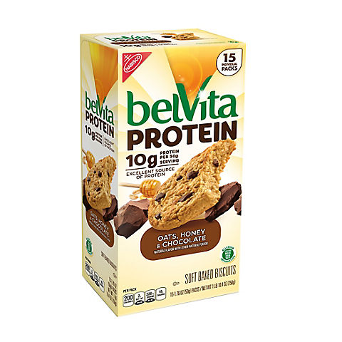 Belvita Protein Oats, Honey & Chocolate, 15 ct.