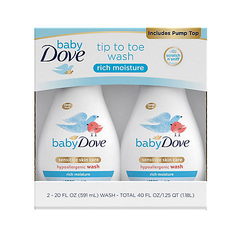 Baby Dove Rich Moisture Tip to Toe Wash, 2 ct./20 oz.