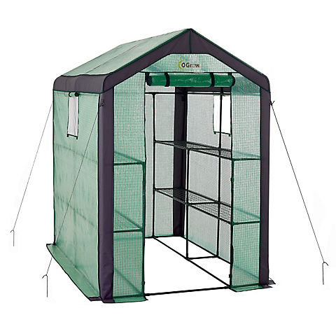 Ogrow Heavy-Duty Walk-in 2-Tier 8-Shelf Portable Lawn and Garden Greenhouse