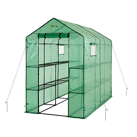 Ogrow Heavy-Duty 2-Tier 12-Shelf Portable Lawn and Garden Greenhouse