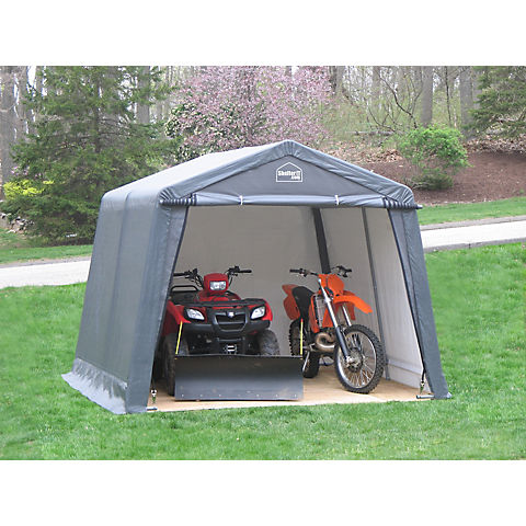 Shelter-It 10' x 10' Steel/Fabric Instant Garage - Gray/White