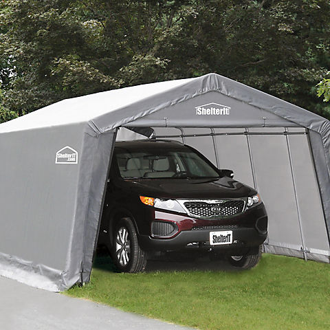 Shelter-It 10' x 20' Steel/Fabric Instant Garage - Gray/White