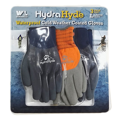Wells Lamont HydraHyde Coated Winter Gloves, 3 pk.