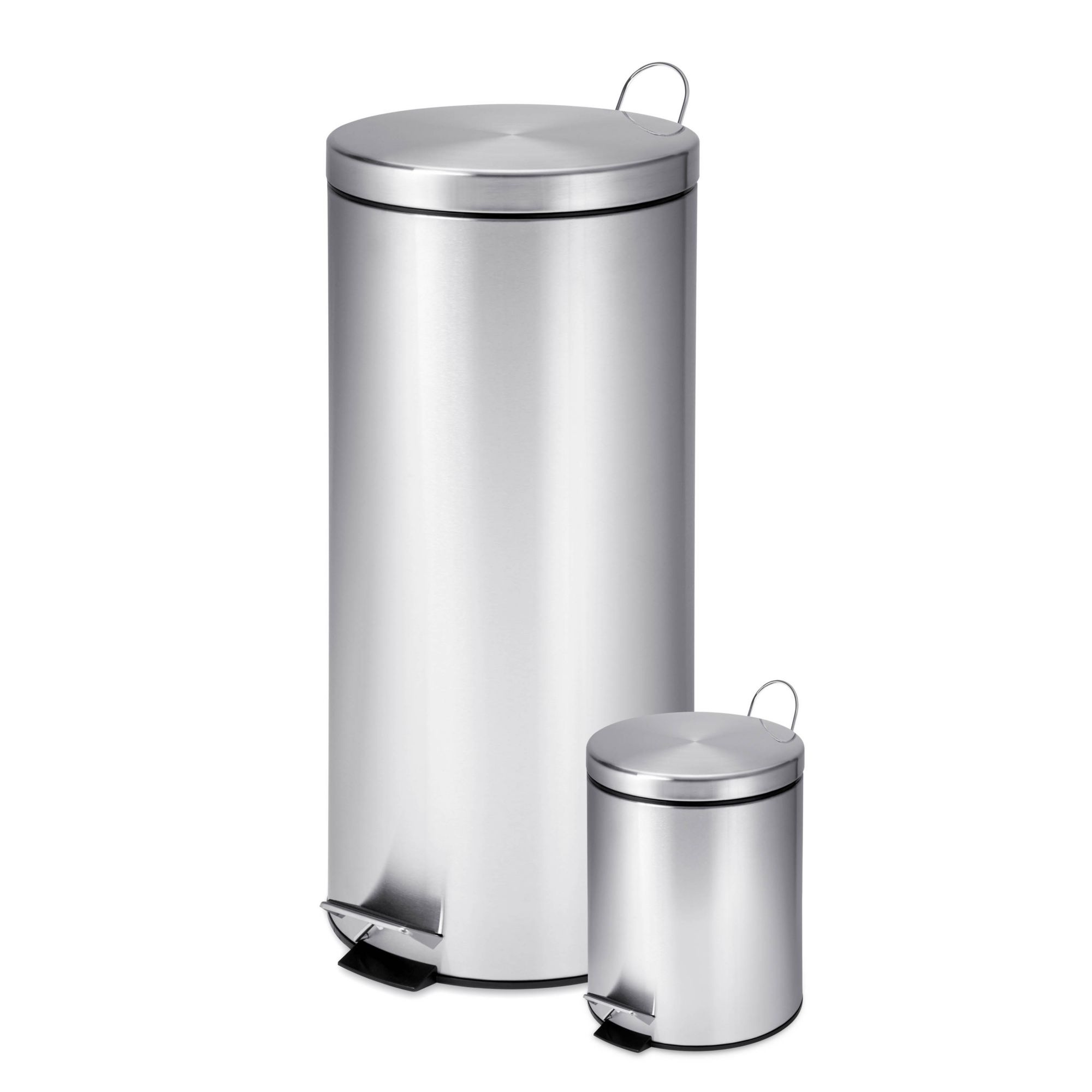 7.9 Gallon Trash Can Stainless Steel Oval Kitchen Trash Can