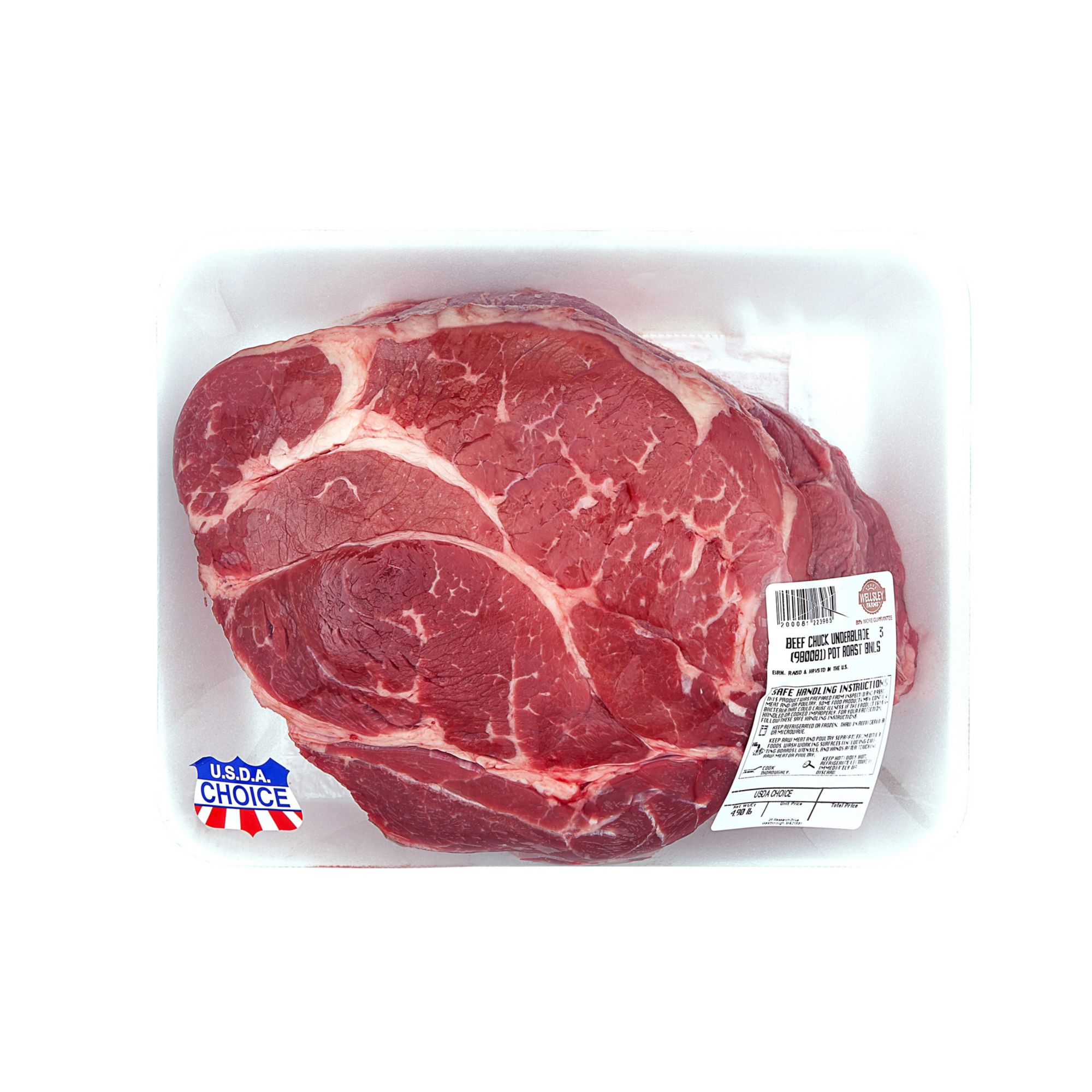 Wellsley Farms USDA Choice Beef Boneless Chuck Under Blade Roast, BJs ...