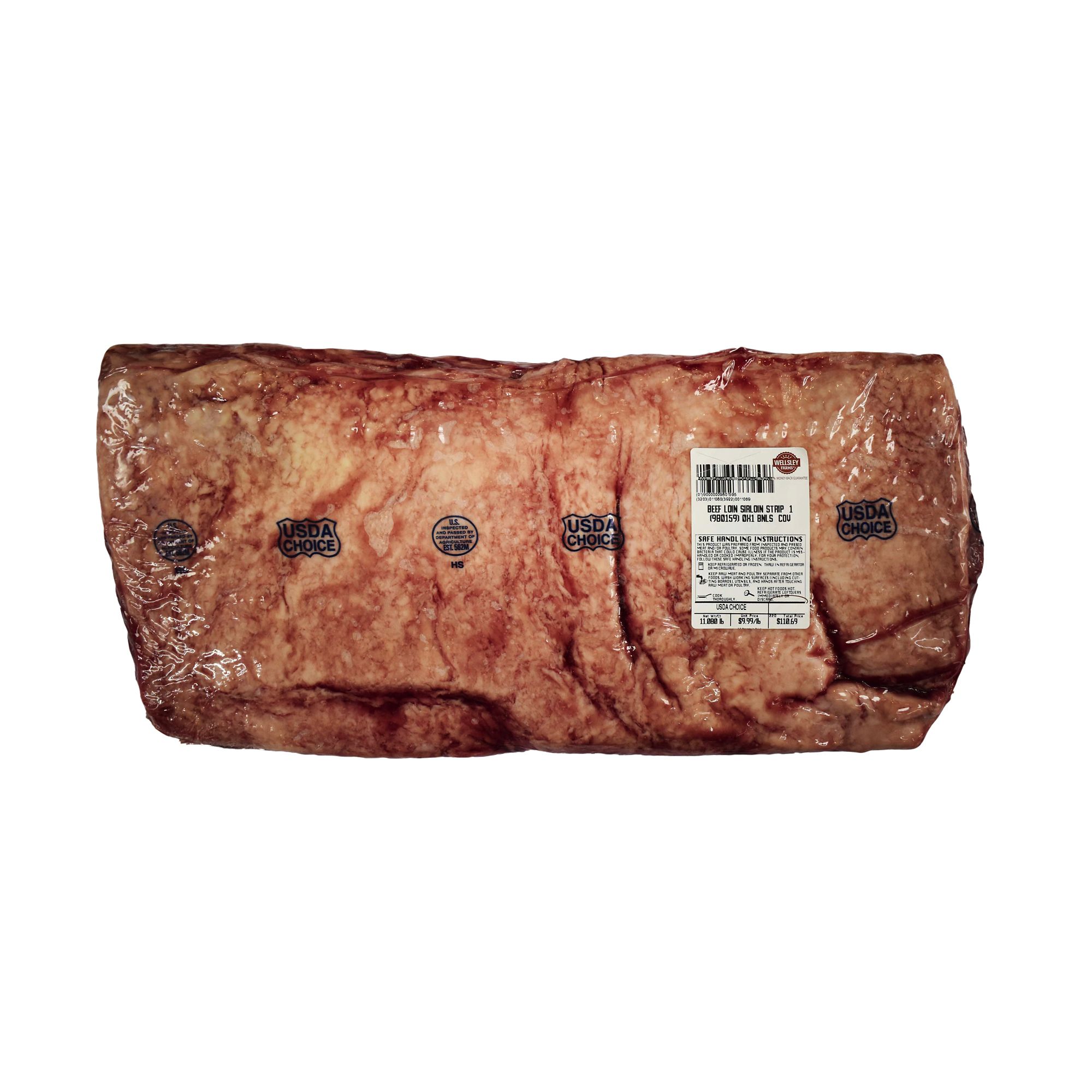 Wellsley Farms USDA Choice Beef Whole Loin Strip, 9-16 lbs.