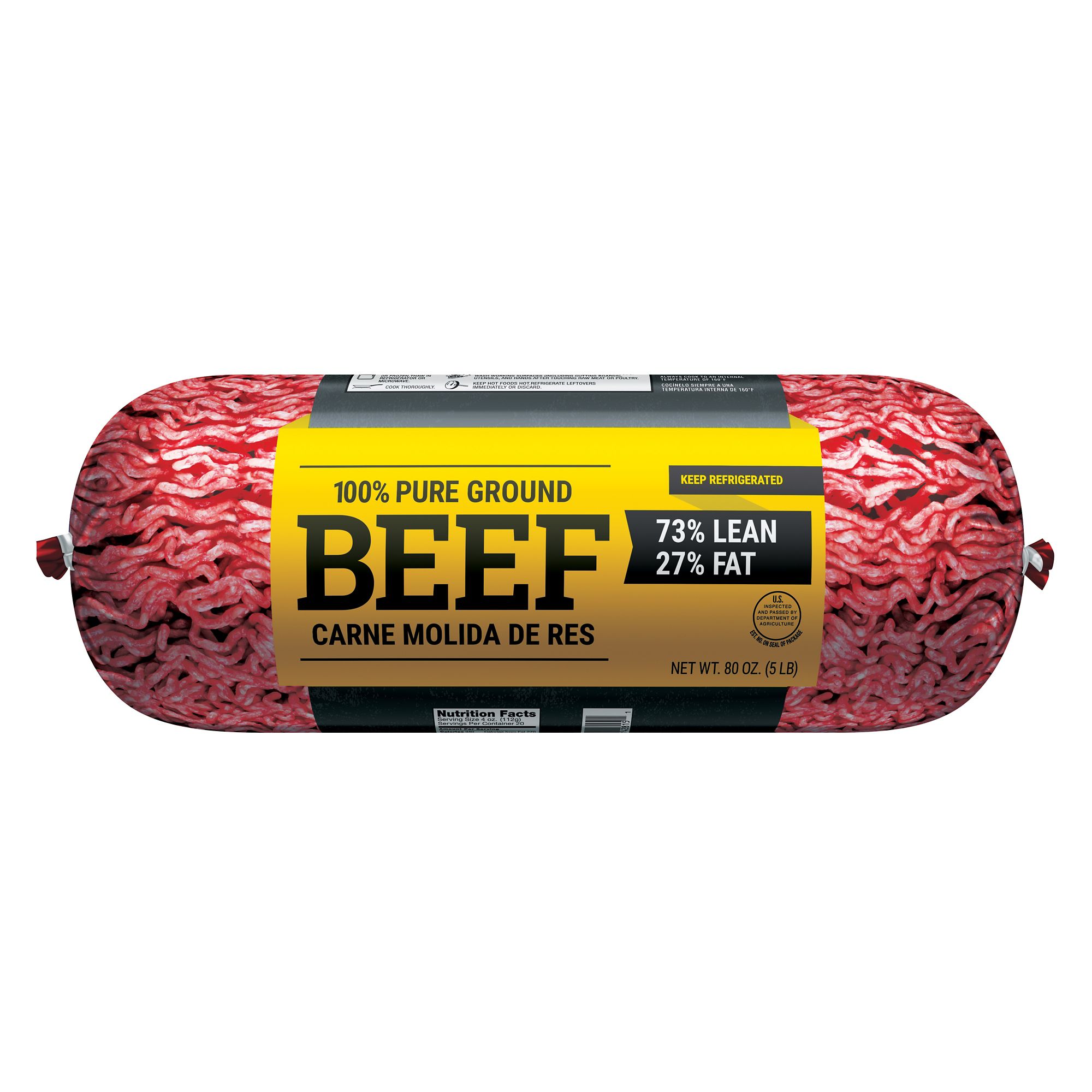 All Natural* 73% Lean/27% Fat Ground Beef, 1 lb Roll