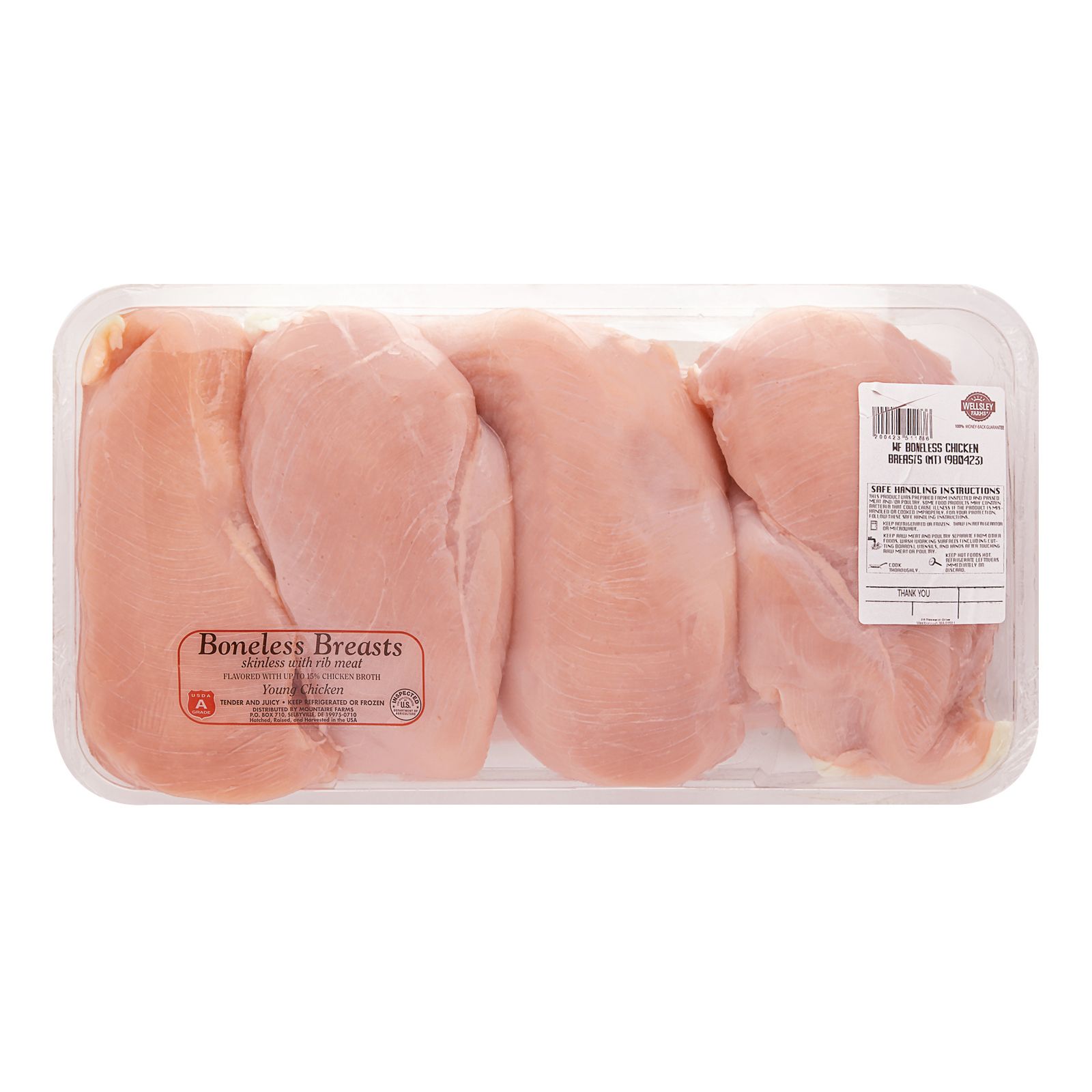 Boneless Skinless Chicken Breasts 8 packs 1 lb per pack