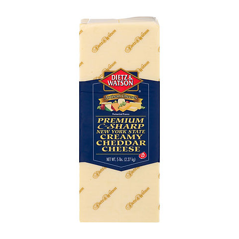 Premium C-Sharp New York State Creamy Cheddar Cheese, 0.75-1.5 lb Standard Cut