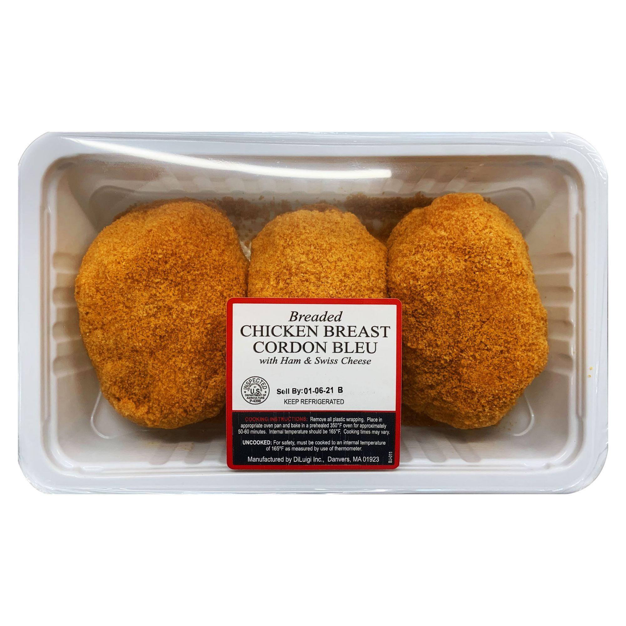 Diluigi Foods Breaded Chicken Breast Cordon Bleu 1 2 25 Lbs Bjs Wholesale Club