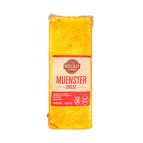 Wellsley Farms Muenster Cheese, 0.75-1.5 lb Standard Cut, PS
