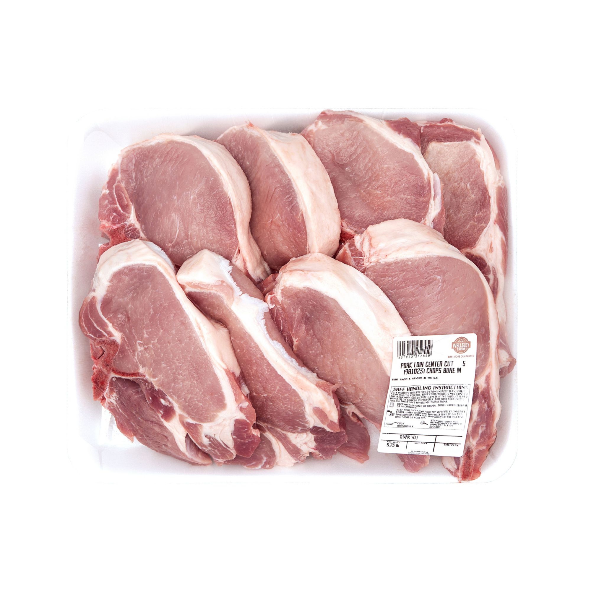 Wellsley Farms Fresh Bone In Pork Loin Chop Center Cut 4 75 5 25 Lb Bjs Wholesale Club