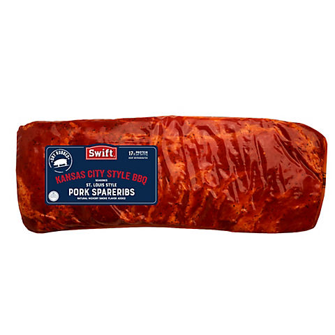 Swift Kansas City Style BBQ St. Louis Pork Sparerib,  2.5-3 lbs.