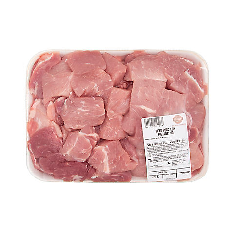 Wellsley Farms Diced Fresh Pork,  3-3.5 lb
