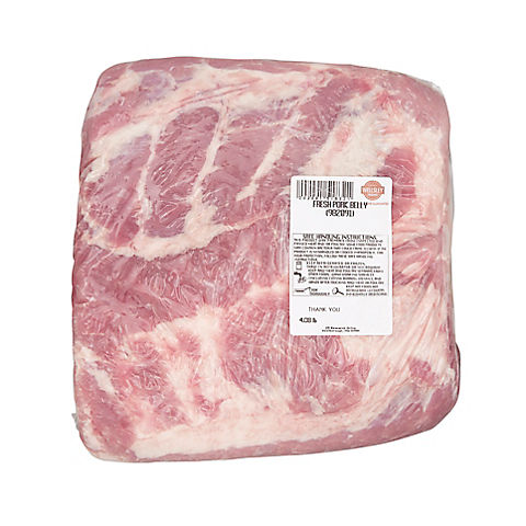 Wellsley Farms Skinless Fresh Pork Belly,  3-7 lbs.