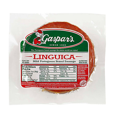 Gaspar's Linguica Slices, 1.5-2.5 lbs.