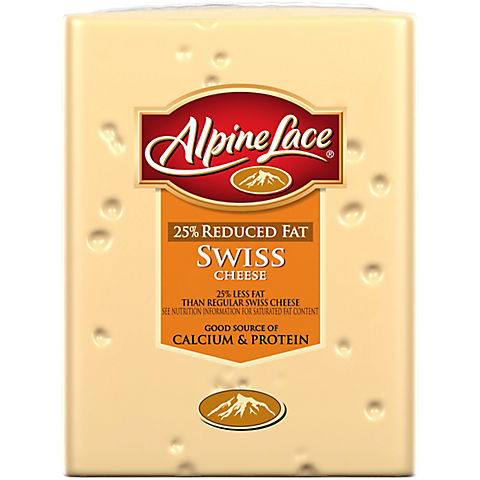 Alpine Lace 25% Reduced Fat Swiss Cheese, .75-1.5 lb.