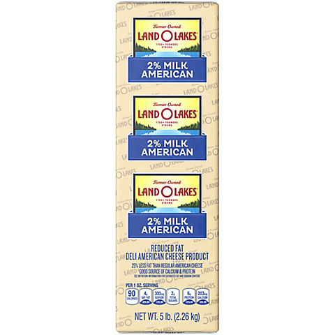 Land O Lakes 2% Milk Reduced Fat White Deli American Cheese Slices, .75-1.5 lb.