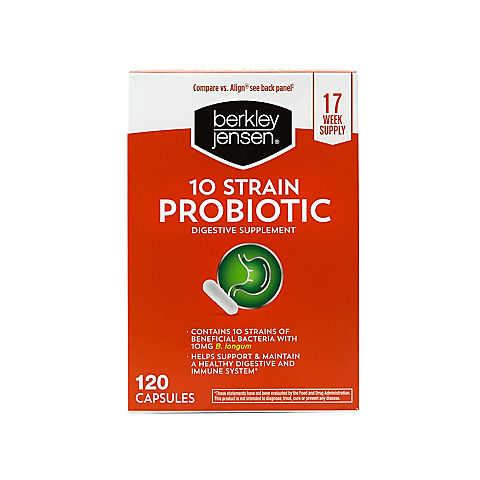 Berkley Jensen Natural 10-Strain Probiotic Dietary Supplement, 120 ct.