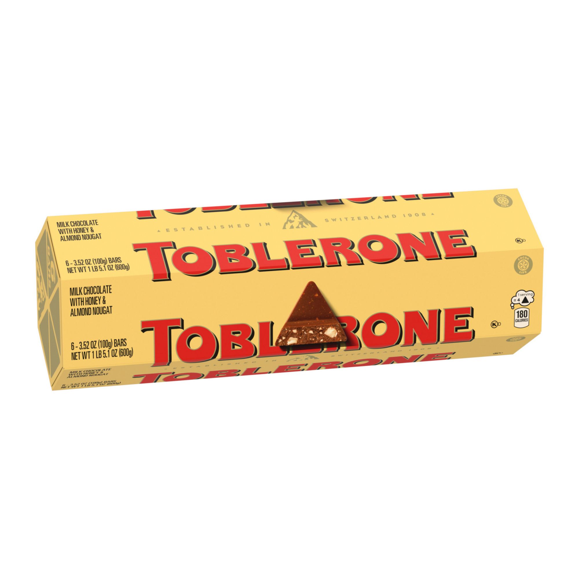 Toblerone Swiss Milk Chocolate Candy Bars, 6 ct./3.52 oz.