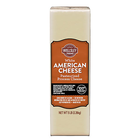 Wellsley Farms Pre-Sliced White American Deli Cheese, 0.75-1.5 lbs., PS