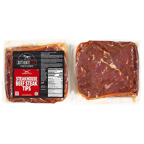 Authenticity Provisions Handcrafted Bourbon Beef Steak Tips, 1.5-2.5 lbs.