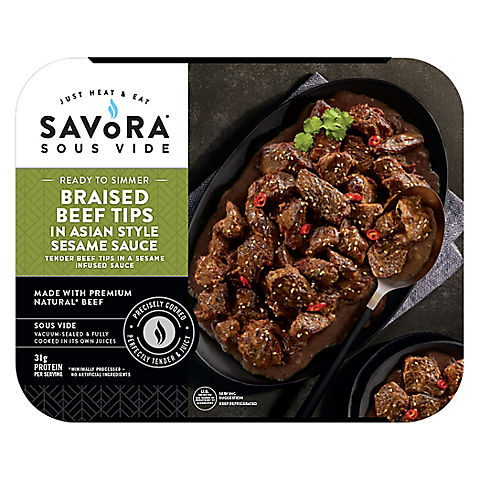 Savora Braised Beef Tips in Asian Sesame Sauce, 1.7 lbs. - 2 lbs.