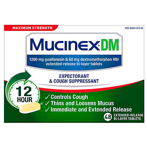 Mucinex DM Maximum Strength Expectorant and Cough Suppressant, 48 ct.