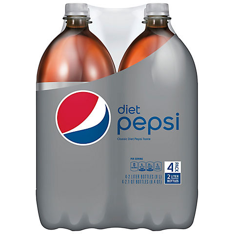 Diet Pepsi Soda, 4 pk./2L bottles