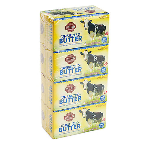 Wellsley Farms Unsalted Butter Quarters, 4 ct./1 lb.