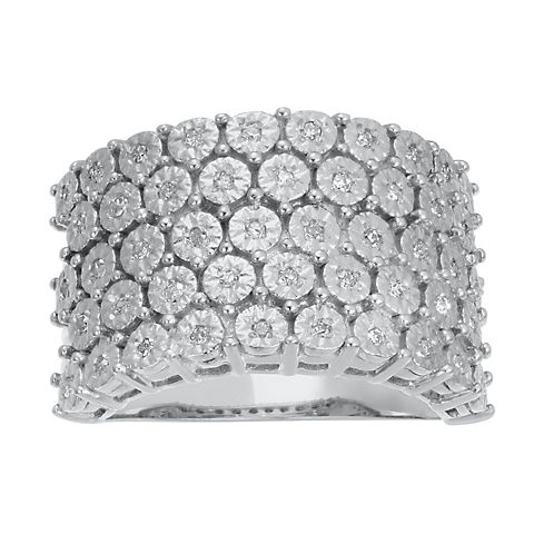 .15 ct. t.w. Diamond 5-Row Fashion Ring in Sterling Silver