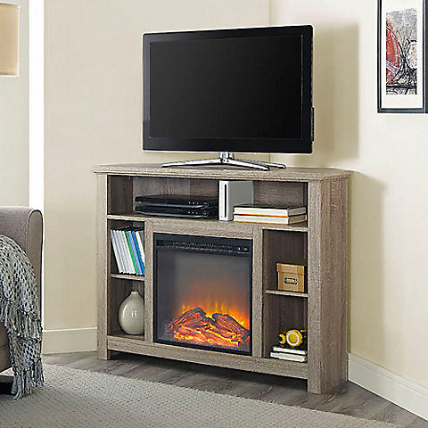 W. Trends 44" Transitional Tall Corner TV Stand for Most TV's up to 50"