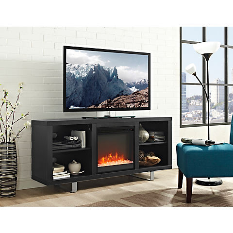 W. Trends 58" Sleek Modern Fireplace TV Stand for Most TV's up to 65"
