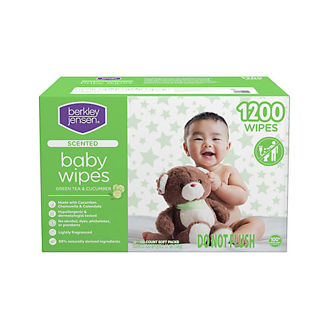 Berkley Jensen Green Tea and Cucumber Scented Baby Wipes (Select Size)