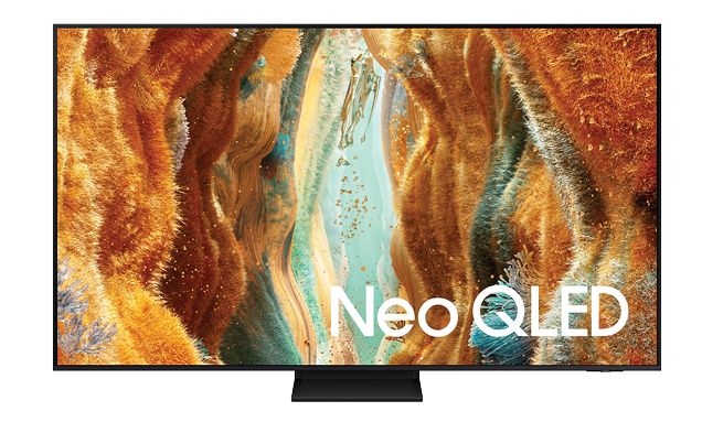 OLED over a purple and gold rock formation on a TV