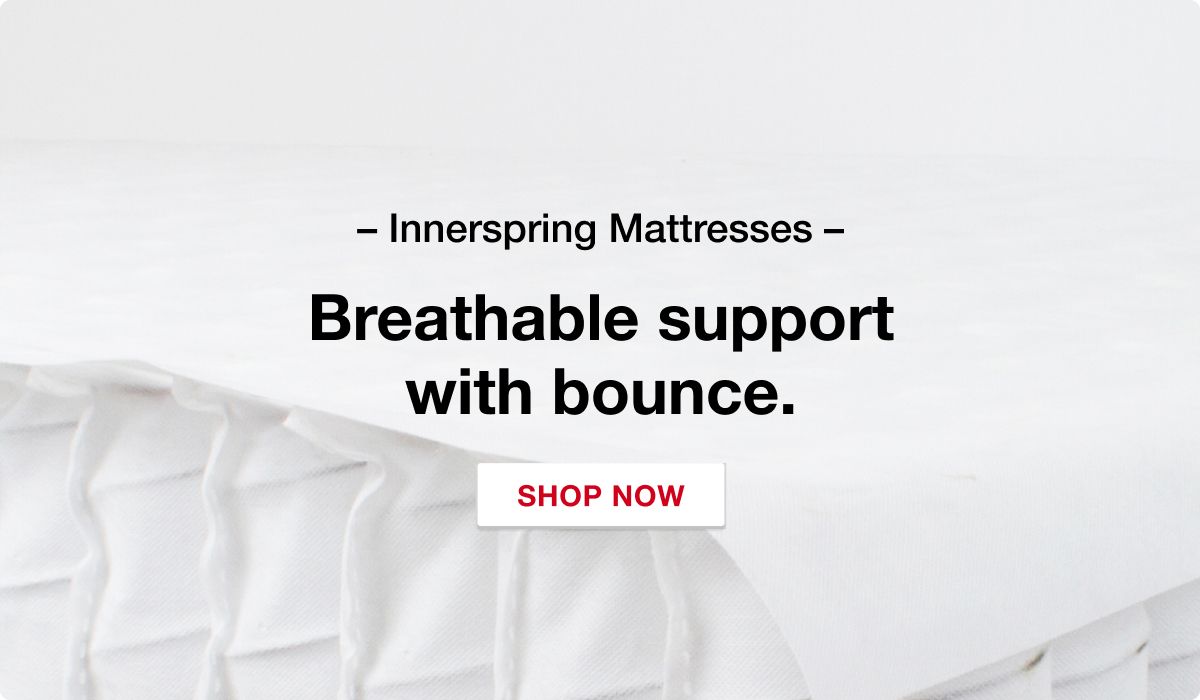 Innerspring mattresses. Breathable support with bounce.