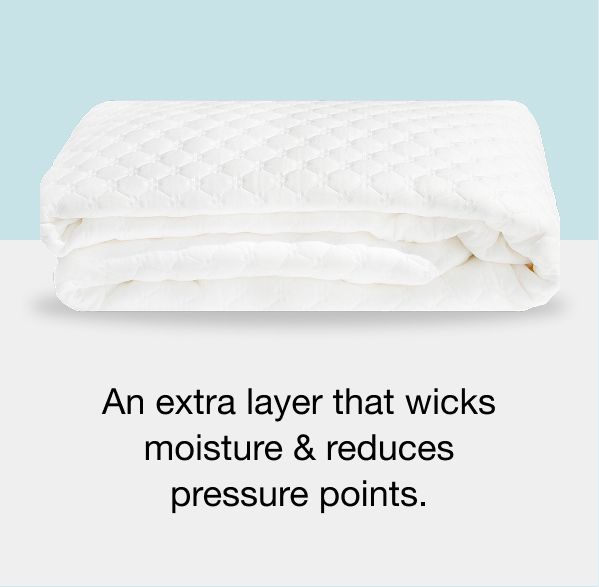 a white mattress topper on a blue background