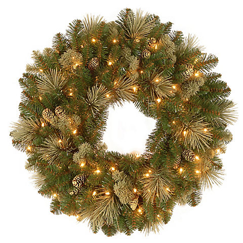 National Tree Company Carolina Pine Wreath with Clear Lights