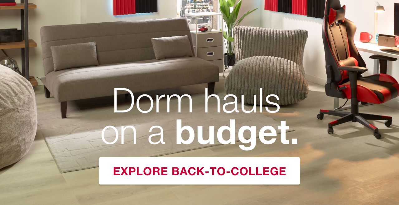 Dorm hauls on a budget. Explore back to college.