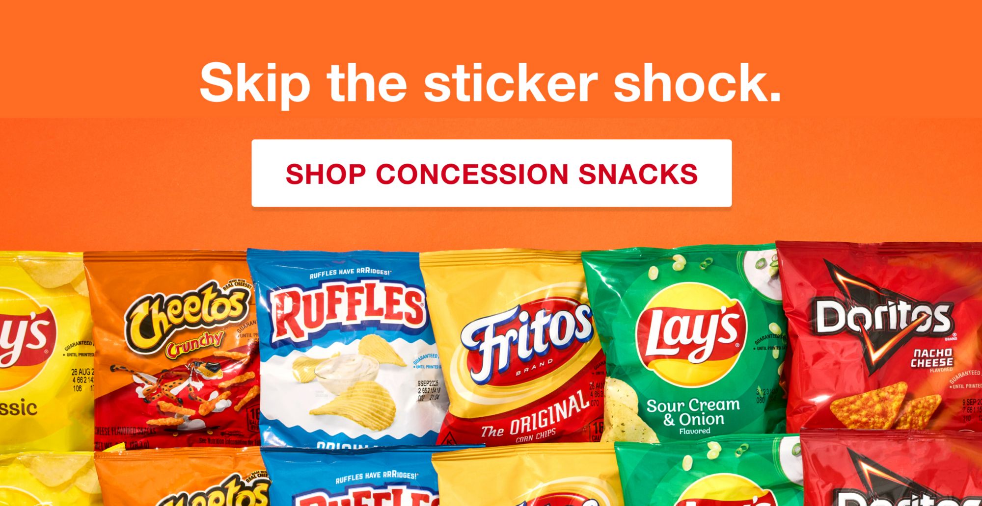 Skip the sticker shock. Shop Concession Snacks