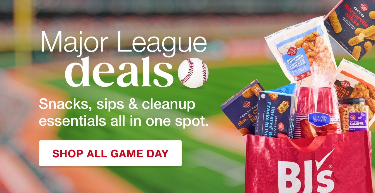 Major League deals. Snacks, sips and cleanup all in one spot. Shop All